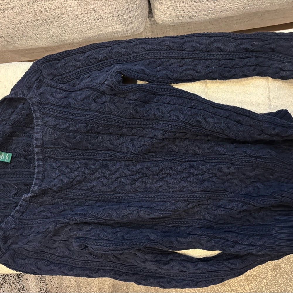 Ralph Lauren Women’s Cotton Navy Cabld Knit Sweater Size Small